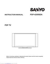 Sanyo PDP-42XR8DA Instruction Manual