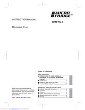 Micro fridge MFM/NC-7 Instruction Manual