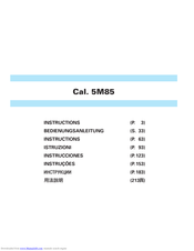 Seiko Cal. 5M85 Instructions Manual