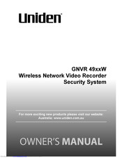 Uniden GNVR 8740 Owner's Manual