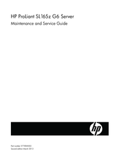 HP ProLiant SL165z - G6 Server Maintenance And Service Manual