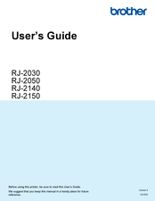 Brother RuggedJet RJ-2150 User Manual