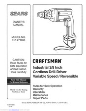 Craftsman 315.271890 Owner's Manual