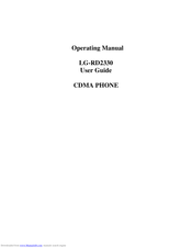 LG LG-RD2330 Operating Manual