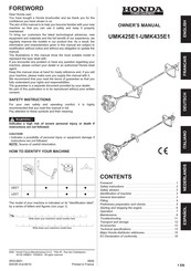 Honda Umk435e1 Manuals Manualslib