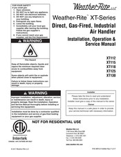 Weather-Rite XT118 Installation, Operation & Service Manual