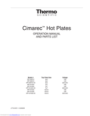 Thermo Scientific Cimarec HP131535 Operation Manual And Parts List