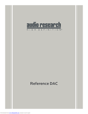 Audio Research reference dac User Manual