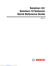 Bosch Solution-16 safecom Quick Reference Manual