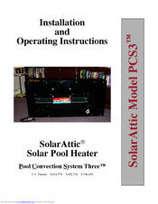 SolarAttic PCS3 Installation And Operating Instructions Manual