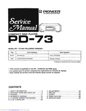 Pioneer PD-73 Service Manual