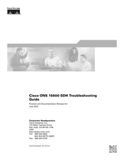 Cisco Cisco ONS 15600 SDH Troubleshooting Manual