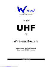 W Audio MIC40 Handheld User Manual