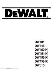DeWalt DW458(K) Instructions Manual