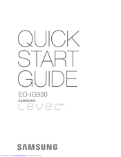 Samsung Level EO-IG930 Quick Start Manual