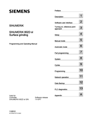 Siemens SINUMERIK 802D sl Programming And Operating Manual