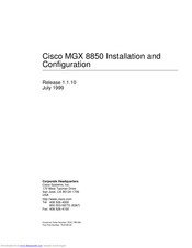 Cisco MGX 8850 Installation And Configuration Manual