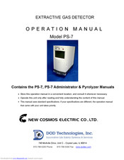 New Cosmos Electric PS-7 Operation Manual