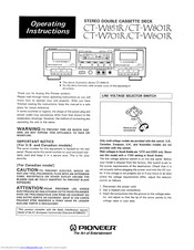 Pioneer CT- W601R Operating Instructions Manual
