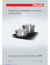 Miele KM 560 SERIES Operating And Installation Instructions