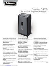Fellowes Powershred 46Ms Instructions Manual