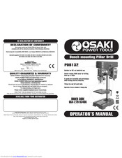 Osaki Power Tools PDB132 Operator's Manual