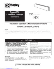 Marley CSLAL Installation, Operation & Maintenance Instructions Manual