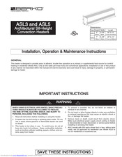 Berko ASL3 Installation, Operation & Maintenance Instructions Manual