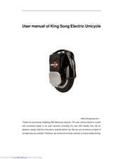 King Song Self-balancing Unicycle User Manual