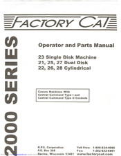 Factory Cat 2000 Series Operator And Parts Manual