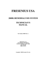 Fresenius Medical Care 2008k Technical Manual