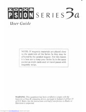 Psion 3a Series User Manual