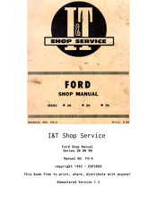 Ford 8n series Shop Manual