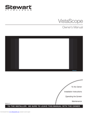 Stewart Filmscreen Corp VistaScope Owner's Manual