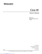 Stewart Filmscreen Corp Cine-W Owner's Manual