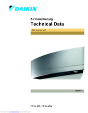 Daikin FTXJ-MW Technical Data Manual