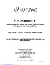 Nu-Flame THE HOTBOX H.E. Use, Installation & Servicing Instructions