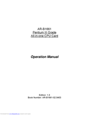Acrosser Technology AR-B1661 Operation Manual