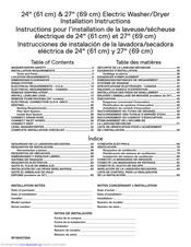 Whirlpool YWET4024EW Installation Instructions Manual