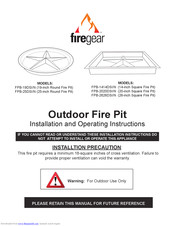 Firegear FPB-2020DSI/N Installation And Operating Instructions Manual