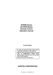Anritsu MT9083 Series Operation Manual