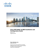 Cisco SCE8000 GBE Installation And Configuration Manual
