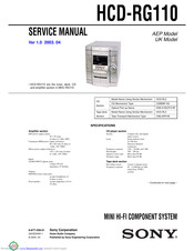 Sony HCD-RG110 Service Manual