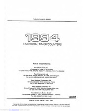 Racal Instruments 1994 Service Manual