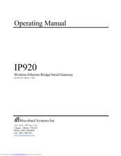Microhard Systems IP920 Operating Manual