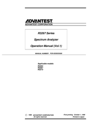 Advantest R3267 series Operation Manual