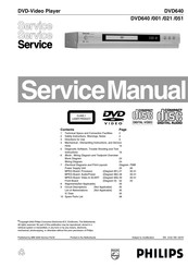 Philips DVD051 Service Manual