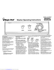 Magic Chef W225LM Operating Instructions