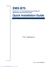 Avalue Technology EMX-B75 Quick Installation Manual