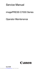 Canon imagePRESS C7000 Series Operator Maintenance